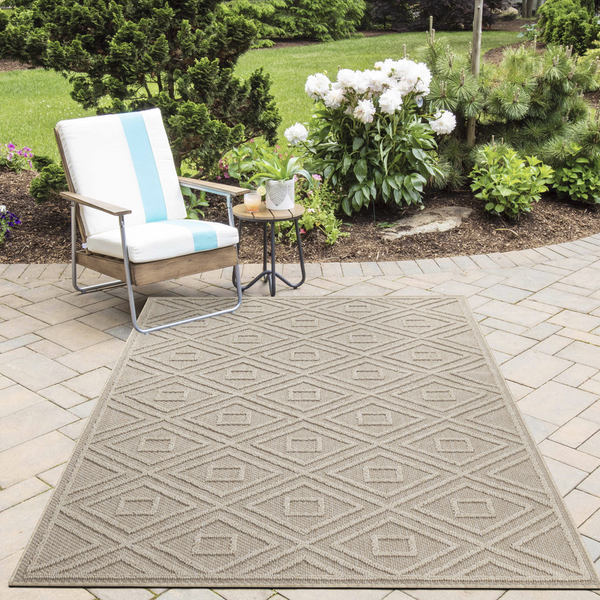 Outdoor Teppich PATARA Beige - Robuster Teppich für Terrasse, Balkon und Küche 4956- Product vendor