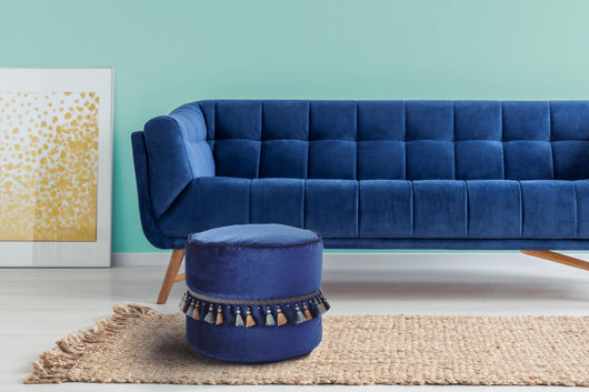 Hocker Pouf Taj Mahal Blau – Stilvoller Sitzpouf mit orientalischem Charme- Product vendor