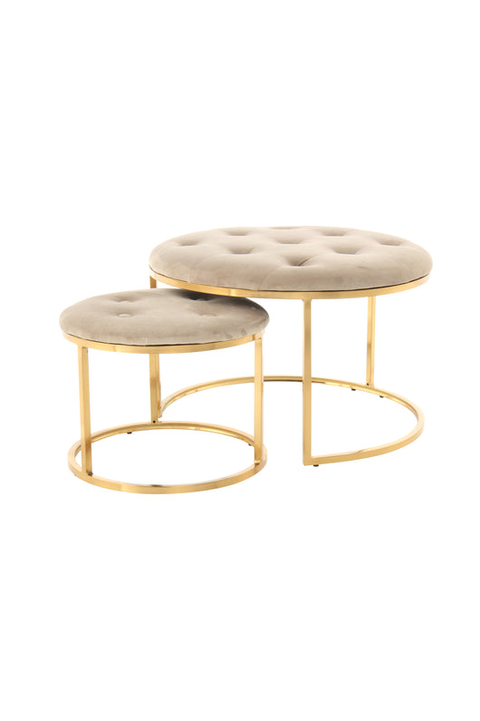 Praktische Sitzhocker Gold: Platzsparend und vielseitig einsetzbar. Die ideale Ergänzung für Ihr Wohnzimmer.