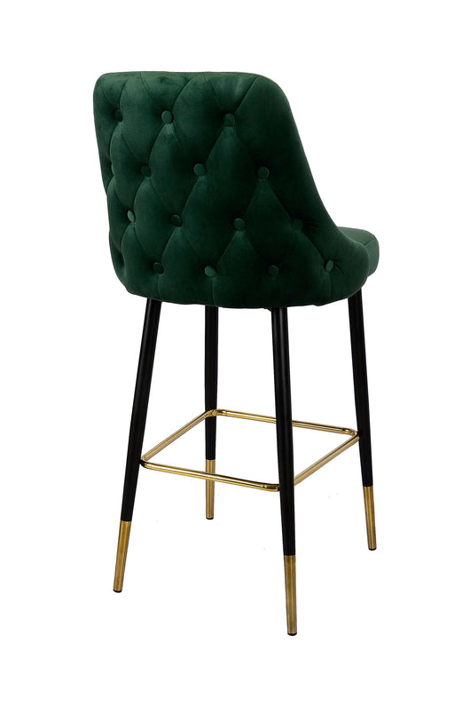 Erleben Sie Bar-Feeling zu Hause! Dieser elegante Barstuhl Küche überzeugt durch seinen weichen Samtbezug und sein robustes Eisengestell.