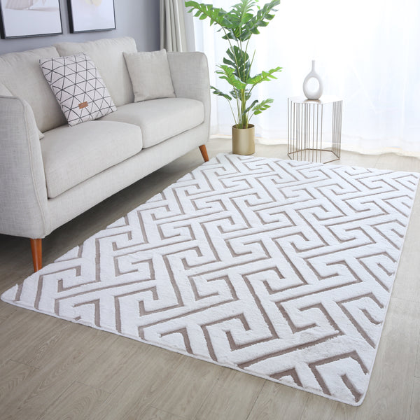 Skandinavisch Kurzflor Teppich Beige für Wohnzimmer – 80x150 cm bis 200x290 cm 5121- Product vendor