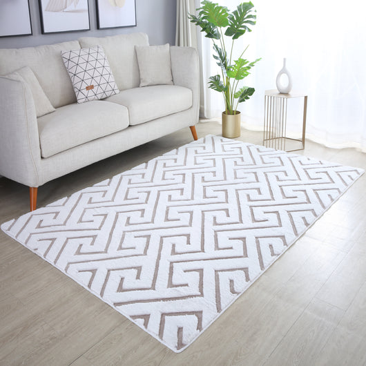 Skandinavisch Kurzflor Teppich Beige für Wohnzimmer – 80x150 cm bis 200x290 cm 5121- Product vendor