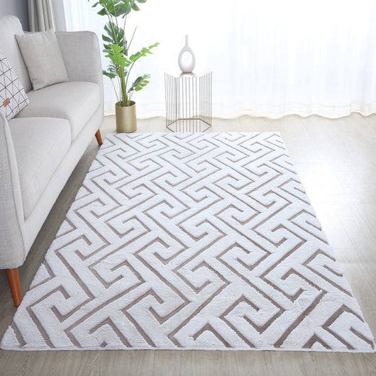 Skandinavisch Kurzflor Teppich Beige für Wohnzimmer – 80x150 cm bis 200x290 cm 5121- Product vendor