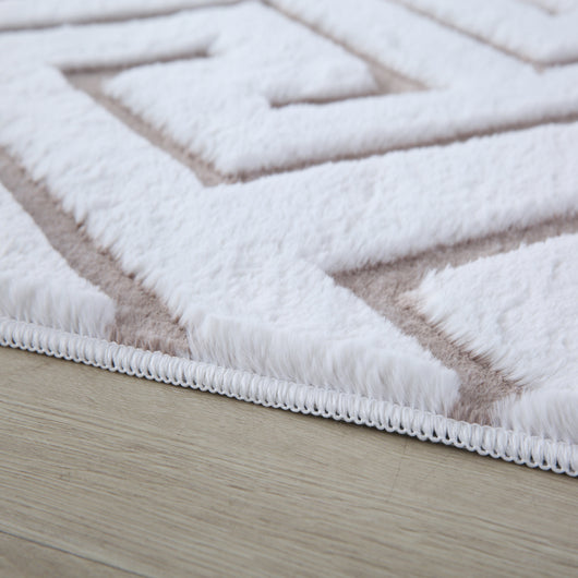 Skandinavisch Kurzflor Teppich Beige für Wohnzimmer – 80x150 cm bis 200x290 cm 5121- Product vendor