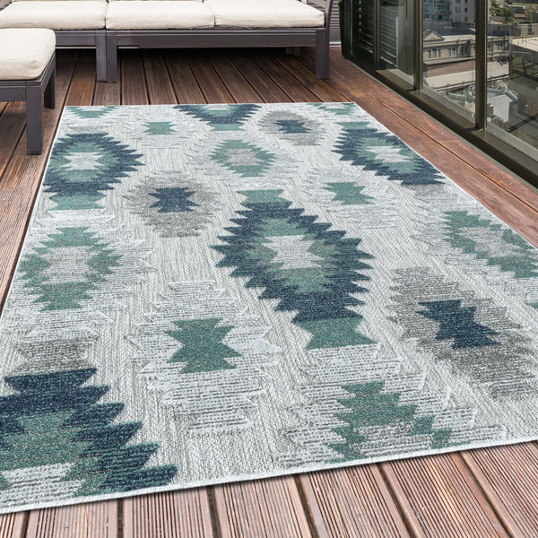 Outdoor Teppich BAHAMA – Blaues Berber-Design für Terrasse und Balkon 5153- Product vendor