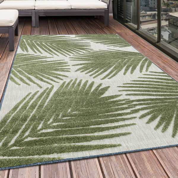 Outdoor Teppich Grün – Tropisches Palmen-Design für Ihren Raum 5155- Product vendor