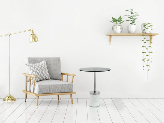 Ein Beistelltisch ist ein absolutes Muss für jedes stilvolle Wohnzimmer. Der Beistelltisch Lana 125 mit seiner eleganten Marmor-Optik und Glasplatte passt perfekt in jedes moderne Zuhause. Mit einem Durchmesser von 46 cm und einer stabilen Glasplatte ist dieser Tisch nicht nur ein funktionales Möbelstück, sondern auch ein wahrer Hingucker. Verleihen Sie Ihrem Raum mit diesem modernen Beistelltisch einen Hauch von Luxus und Eleganz.