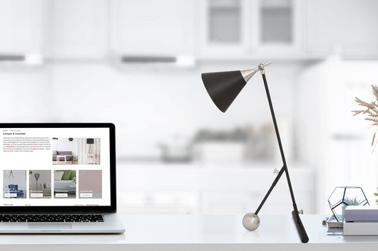 Celeste 225 Tischlampe - Modernes Industrial-Design in Schwarz/Silber- Product vendor