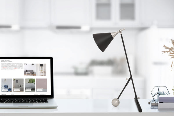 Celeste 225 Tischlampe - Modernes Industrial-Design in Schwarz/Silber- Product vendor