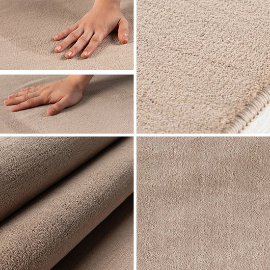 SKY Runde Kurzflor Teppiche in Beige aus Mikrofaser – Ideal für Ihr Wohnzimmer 5400- Product vendor