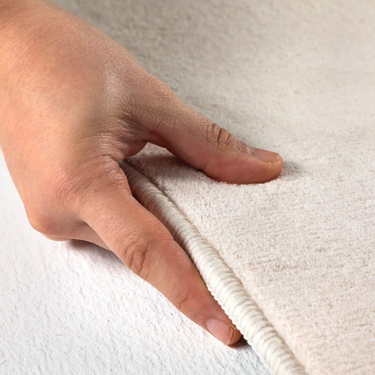 SKY Runde Kurzflor Teppiche in Creme aus Mikrofaser – Ideal für Ihr Wohnzimmer 5400- Product vendor