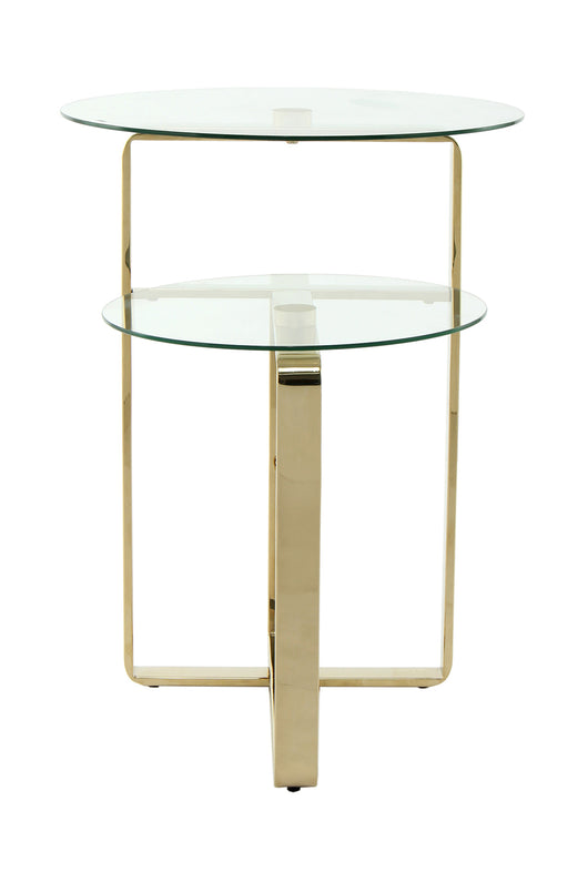 Designer Beistelltische & Dreisatztische Katris 100 Gold: Eleganz in Glas und Edelstahl für Ihr modernes Zuhause.