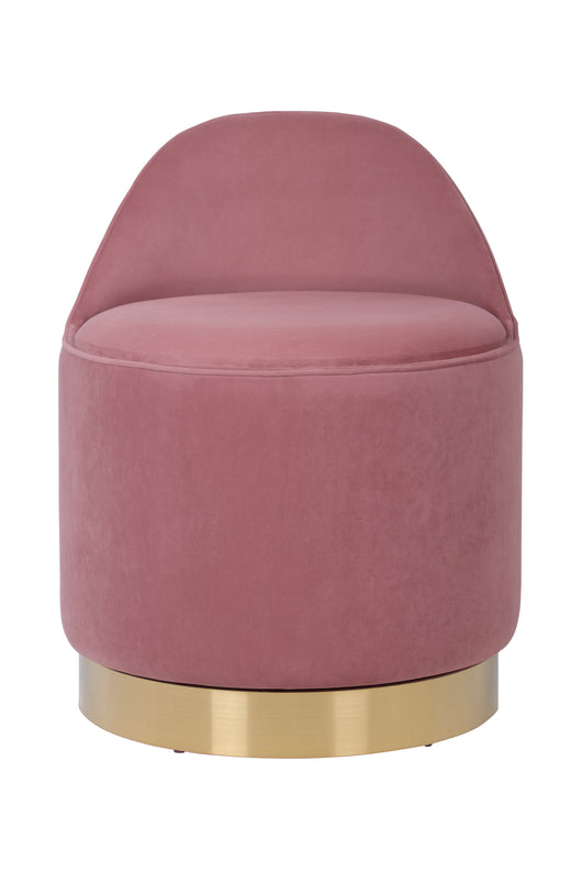 Eleganter Kunstsamt Hocker mit Edelstahl-Sockel – Designmöbel für Zuhause