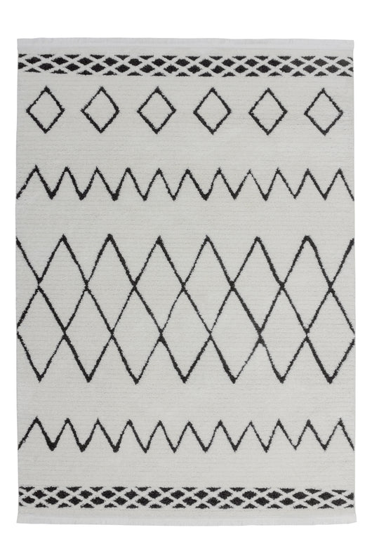 Detailaufnahme: Kurzflorteppich mit geometrischem Design