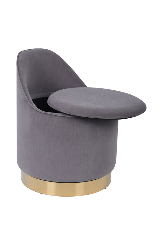 Viktor 125 Grau – Eleganter Drehhocker mit Stauraum & Rückenlehne- Product vendor