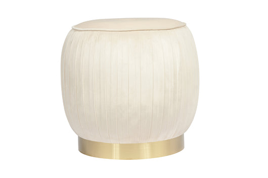 Verwandeln Sie Ihren Raum mit diesem luxuriösen Hocker Creme in eine Oase der Eleganz.