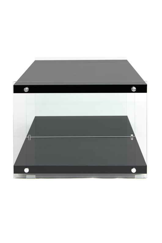 Dieser pflegeleichte TV-Tisch mit modernem Design bietet viel Platz für Ihren Fernseher und Deko.