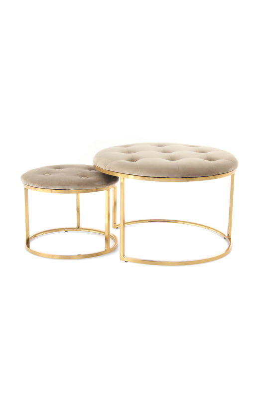 Hochwertiger Sitzhocker Gold: Mit filigranem Gestell und samtigem Bezug. Ein Möbelstück, das begeistert.