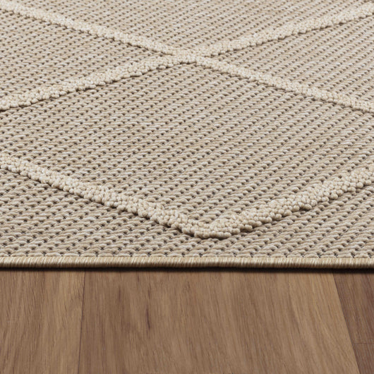 Outdoor Teppich PATARA BEIGE - Strapazierfähig & Pflegeleicht für Terrasse, Balkon & Küche 4955- Product vendor
