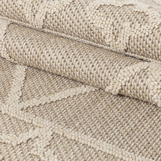 Outdoor Teppich PATARA BEIGE - Strapazierfähig & Pflegeleicht für Terrasse, Balkon & Küche 4955- Product vendor