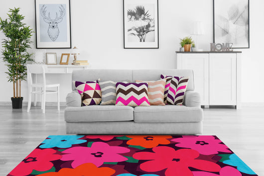 Handgetufteter Teppich mit Blumenmuster: Suchen Sie einen robusten Teppich mit einzigartigem Design? Der Sam 4135 bietet beides und ist ein farbenfrohes Statement, das Ihr Wohnzimmer bereichert.