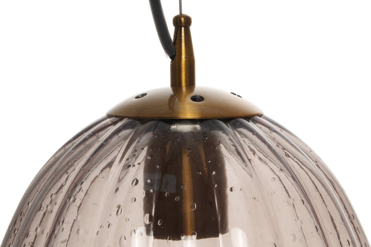Edle Hängeleuchte im Retro-Stil: Mit dieser Hängelampe Vintage in elegantem Grau setzen Sie ein Statement. Die hochwertige Glas-Eisen-Kombination ist ein Blickfang in jedem Raum.