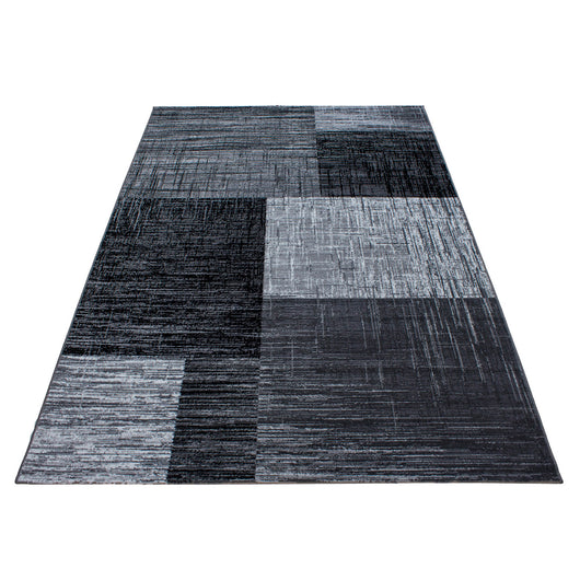 Teppich im Kurzflor – Abstrakt Kariert Design in Schwarz für Ihr Wohnzimmer 8001- Product vendor