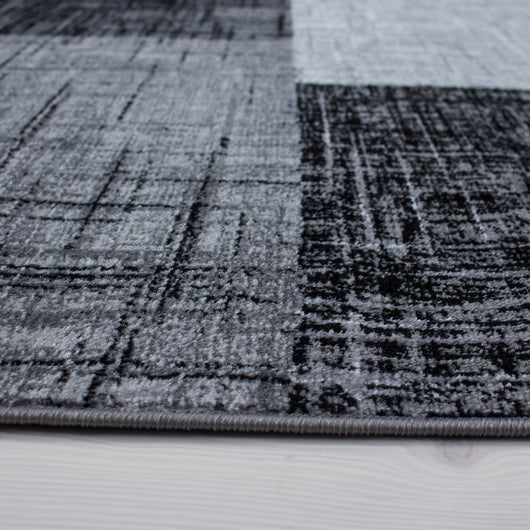 Teppich im Kurzflor – Abstrakt Kariert Design in Schwarz für Ihr Wohnzimmer 8001- Product vendor