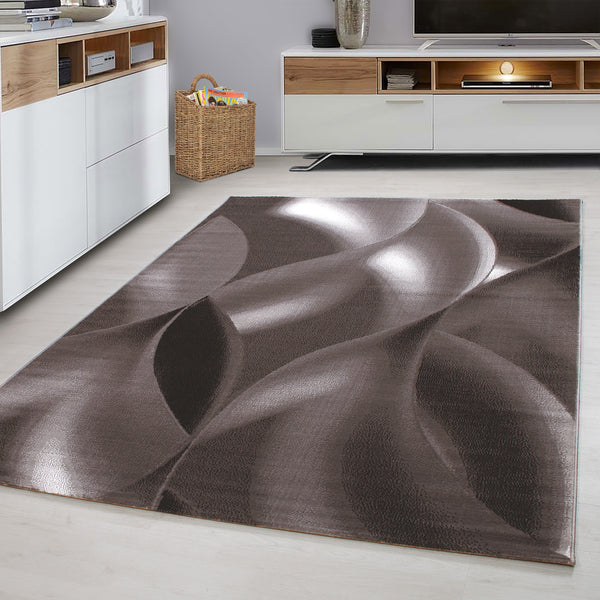 Kurzflor Teppich Abstrakt Wellen Design in Schwarz für Wohnzimmer 8008 (Kopie)- Product vendor