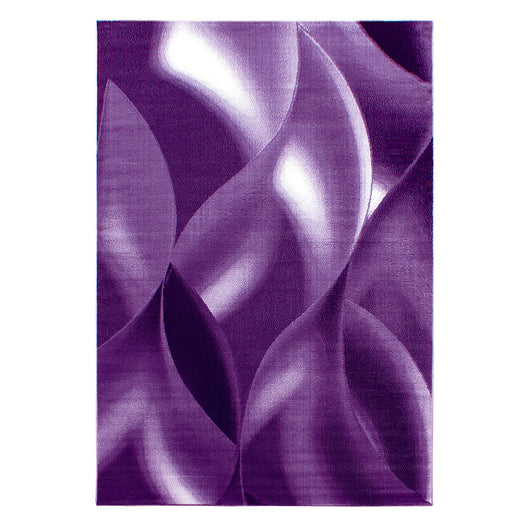 PLUS LILA Kurzflor Teppich: Abstrakt Wellen Design in Violett für Ihr Wohnzimmer 8008- Product vendor