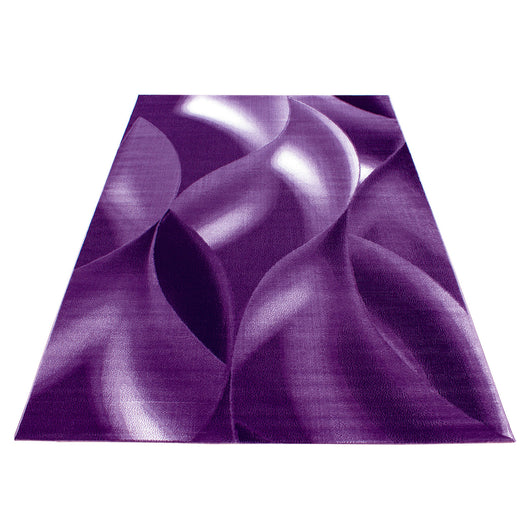 PLUS LILA Kurzflor Teppich: Abstrakt Wellen Design in Violett für Ihr Wohnzimmer 8008- Product vendor