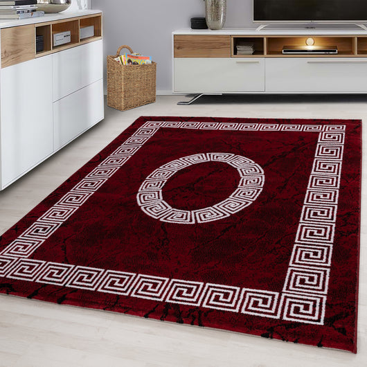 Teppich in Rot – Mäander Design aus PP Heatset 8009- Product vendor