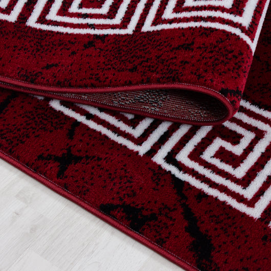 Teppich in Rot – Mäander Design aus PP Heatset 8009- Product vendor