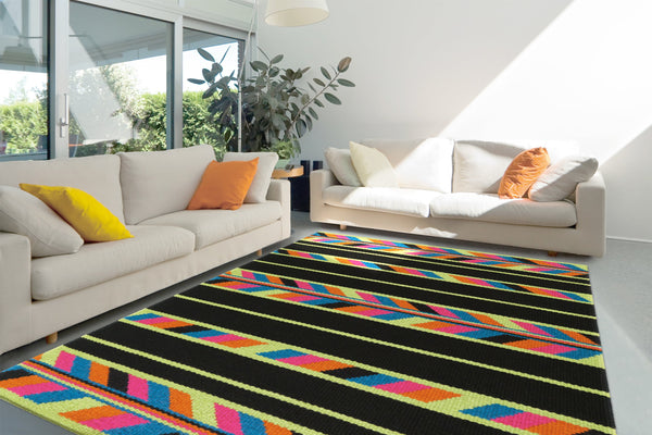 Teppich aus Natürlicher Wolle – Craft 8053 Multi / Schwarz- Product vendor