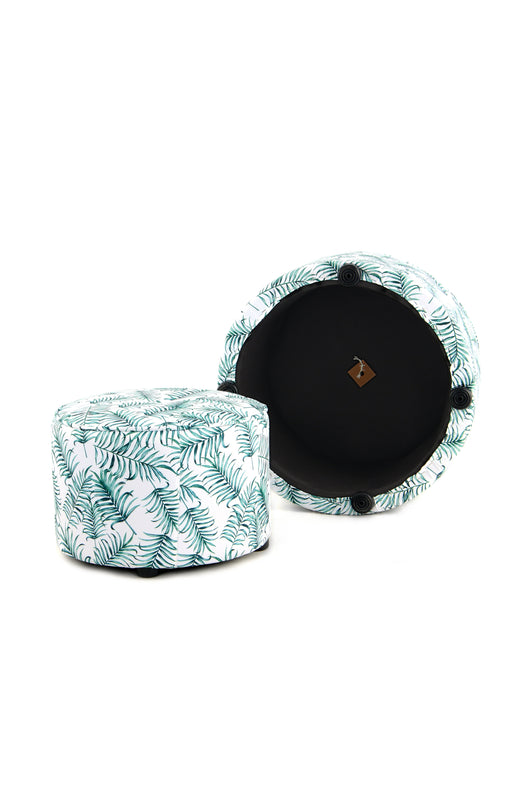 Hocker Indira 2er-Set Flower - Sitzhocker mit dekorativem Design- Product vendor