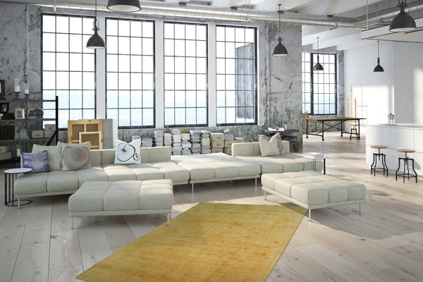 Luxury 110 Gelb Teppich – Kurzflor mit Retro-Design- Product vendor