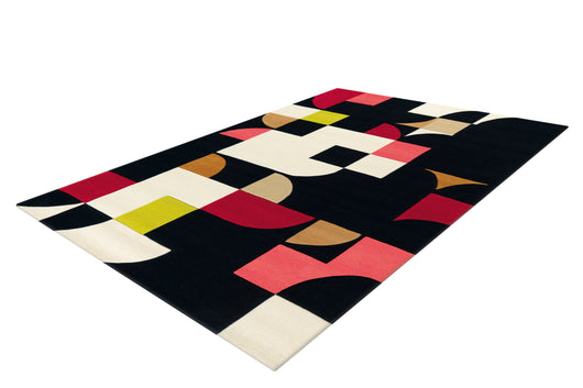 Verleihen Sie Ihrem Raum Farbe: Dieser moderne Teppich Färben in Multi/Schwarz wird zum stilvollen Blickfang.