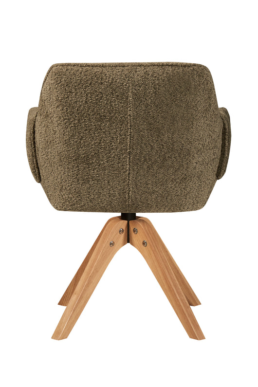 Die Kombination aus stabilem Buchenholz und pflegeleichtem Polyester macht diesen Stuhl in besonderen Design zu einem langlebigen Begleiter.