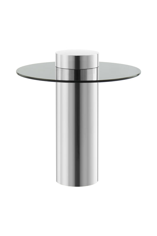 Ein luxuriöser Beistelltisch aus Edelstahl, der mit seiner zeitlosen Eleganz jeden Raum aufwertet. Das minimalistische Design macht ihn zum perfekten Statement-Möbelstück.