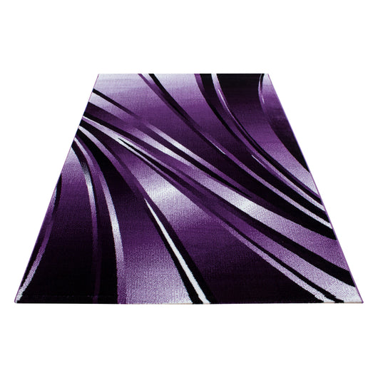 Kurzflor Teppich – Moderne Abstrakt-Wellen in Violett 9210- Product vendor