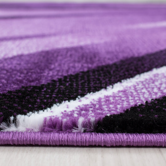 Kurzflor Teppich – Moderne Abstrakt-Wellen in Violett 9210- Product vendor