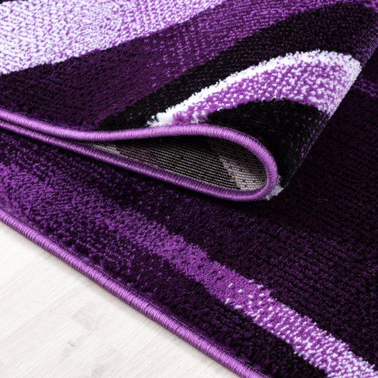 Kurzflor Teppich – Moderne Abstrakt-Wellen in Violett 9210- Product vendor