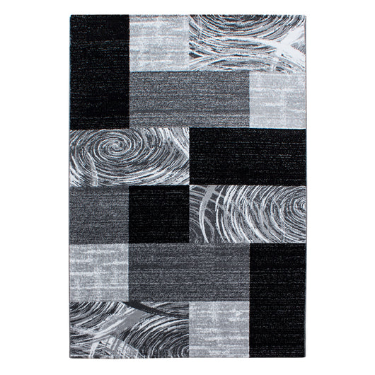 Teppich PARMA Abstrakt-Karo Schwarz - Kurzflor, Jute Rücken 9220- Product vendor