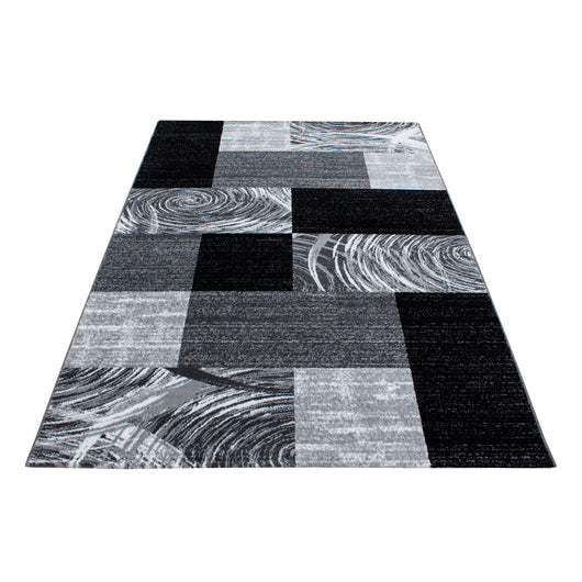 Teppich PARMA Abstrakt-Karo Schwarz - Kurzflor, Jute Rücken 9220- Product vendor