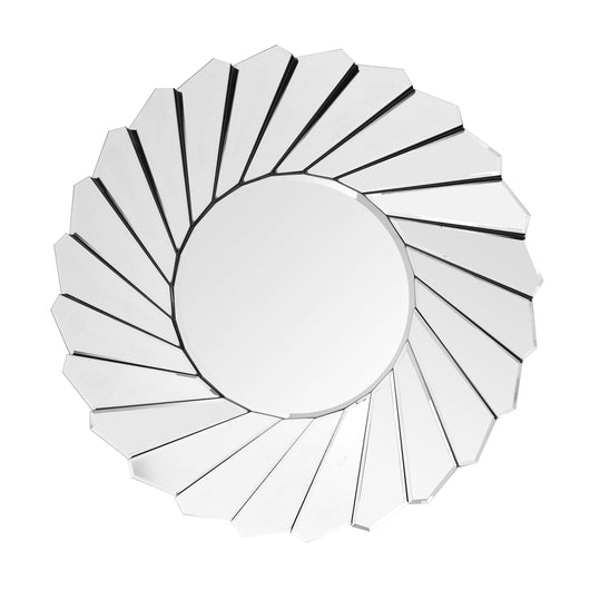 Mit seinem Durchmesser von 80 cm ist dieser Wandspiegel rund ein beeindruckender Blickfang.