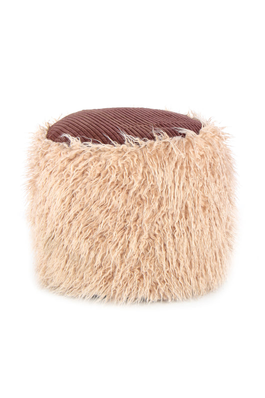 Pouf in Beige: Kombinieren Sie diesen vielseitigen Hocker mit Teppichen und Möbeln für ein harmonisches Wohngefühl.