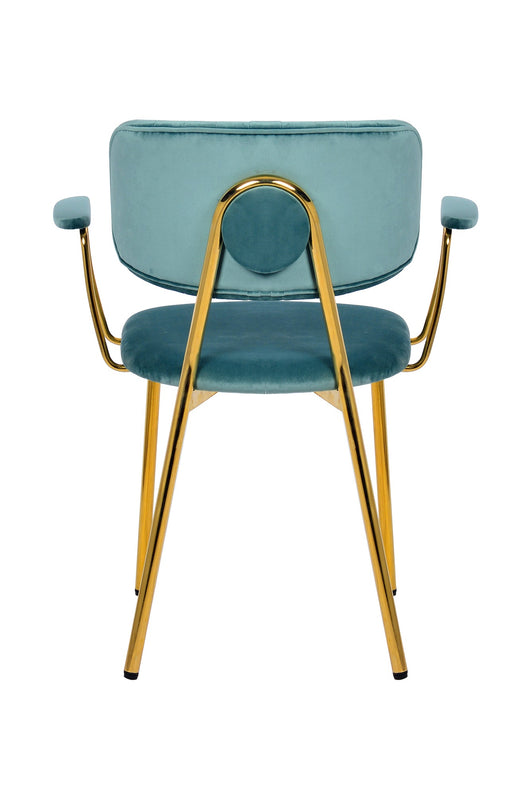 Dieser moderne Stuhl Mint 2er-Set bringt mit seinen Pastellfarben Frische in Ihr Zuhause. Das Design ist edel und platzsparend konzipiert, ideal für kleinere oder größere Essbereiche. Der hochwertige Samtbezug und das filigrane Gestell machen ihn zu einem echten Hingucker.


