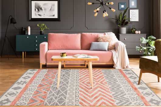Ethnie 100 Grau / Apricot Teppich - Stilvolles Ethno-Design*- Product vendor