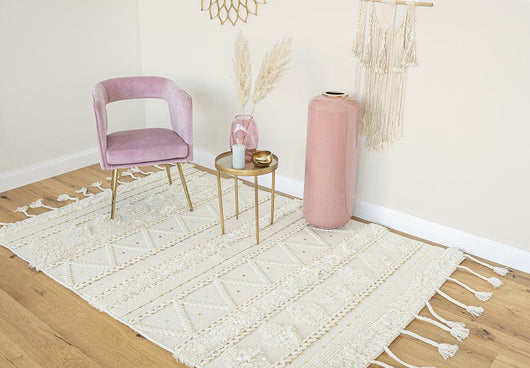 Bohist 525 Creme Teppich – Handgewebtes Boho-Highlight aus Wolle- Product vendor