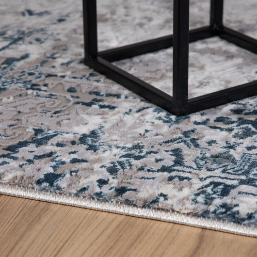 Peones 130 Teppich Aqua – Moderner Wohnzimmer Teppich mit Glanzeffekt und Struktur